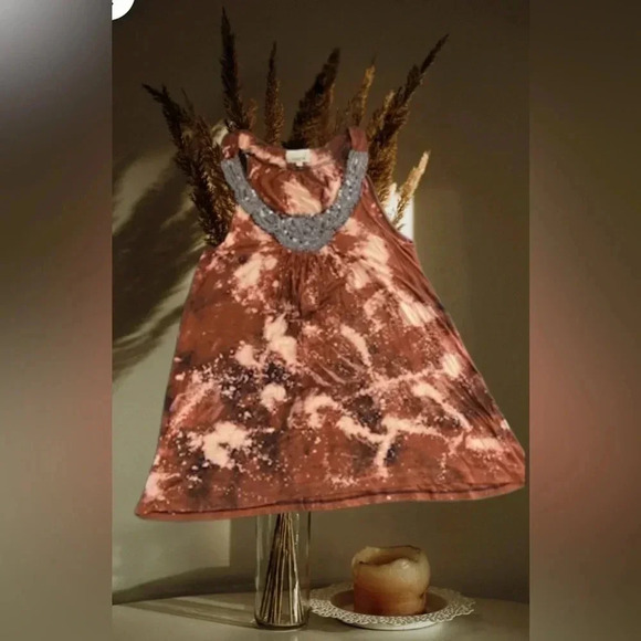 Women’s Large Upcycled Beaded Tank Top Grunge Gothic Boho‎ Cyberpunk Clubwear - Picture 5 of 16